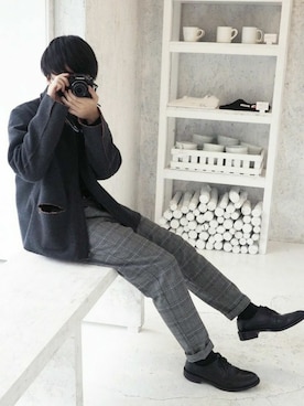 「bukht（ブフト）のアイテム（ブルゾン）」を使った、くっちーさん（メンズ・166cm）の夏コーディネート