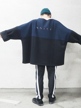 「NOISE MAKER（ノイズメーカー）のアイテム（トップス）」を使った、くっちーさん（メンズ・166cm）の秋コーディネート