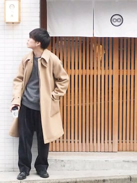 「MR.GENTLEMAN（ミスタージェントルマン）のアイテム（ニット/セーター）」を使った、くっちーさん（メンズ・166cm）の冬コーディネート