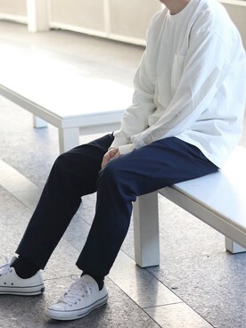 「Basis Broek Belgium（バージスブルック）のアイテム」を使った、くっちーさん（メンズ・166cm）の春コーディネート