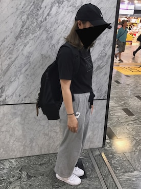 「SPINNS（スピンズ）のアイテム（バックパック/リュック）」を使った、mouthﾟ･*:.｡❁さん（レディース・158cm）の夏コーディネート