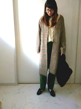 「BACK NUMBER（バックナンバー）のアイテム（ノーカラージャケット）」を使った、ricky.yさん（レディース・158cm）の冬コーディネート