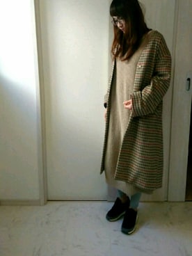「BACK NUMBER（バックナンバー）のアイテム（ノーカラージャケット）」を使った、ricky.yさん（レディース・158cm）の冬コーディネート