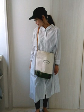 「BACK NUMBER（バックナンバー）のアイテム（シャツワンピース）」を使った、ricky.yさん（レディース・158cm）の春コーディネート