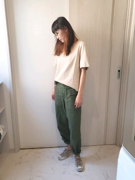 「BEN DAVIS（ベンデイビス）のアイテム（パンツ）」を使った、ricky.yさん（レディース・158cm）の夏コーディネート