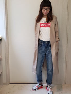 「BACK NUMBER（バックナンバー）のアイテム（ステンカラーコート）」を使った、ricky.yさん（レディース・158cm）の夏コーディネート