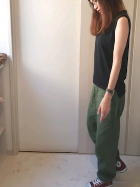 「BEN DAVIS（ベンデイビス）のアイテム（パンツ）」を使った、ricky.yさん（レディース・158cm）の夏コーディネート