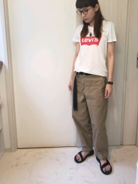 「BEN DAVIS（ベンデイビス）のアイテム（パンツ）」を使った、ricky.yさん（レディース・158cm）の夏コーディネート