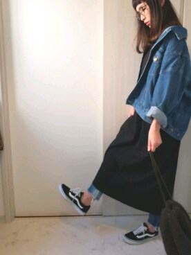 「BACK NUMBER（バックナンバー）のアイテム（デニムジャケット）」を使った、ricky.yさん（レディース・158cm）の秋コーディネート