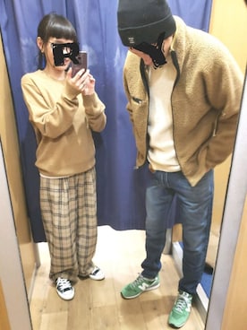 「カシミアニット」｜「アイテム（ジャケット/アウター）」を使った、ricky.yさん（レディース・158cm）の冬コーディネート