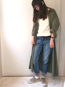 「BACK NUMBER（バックナンバー）のアイテム（シャツワンピース）」を使った、ricky.yさん（レディース・158cm）の冬コーディネート