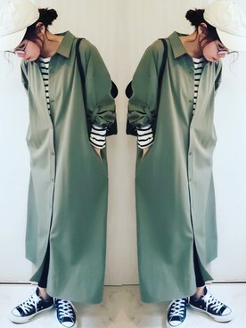 「BACK NUMBER（バックナンバー）のアイテム（シャツワンピース）」を使った、ricky.yさん（レディース・158cm）の春コーディネート