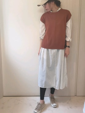 「BACK NUMBER（バックナンバー）のアイテム（シャツワンピース）」を使った、ricky.yさん（レディース・158cm）の春コーディネート