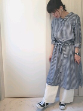 「平成最後のWEARISTAセンバツ」｜「アイテム（シャツワンピース）」を使った、ricky.yさん（レディース・158cm）の春コーディネート