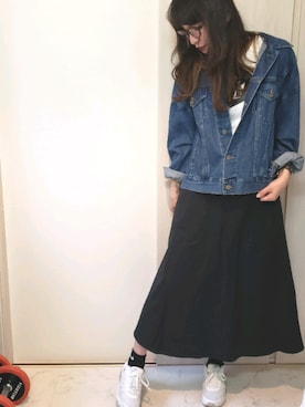 「BACK NUMBER（バックナンバー）のアイテム（デニムジャケット）」を使った、ricky.yさん（レディース・158cm）の春コーディネート