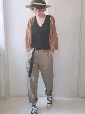 「BEN DAVIS（ベンデイビス）のアイテム（パンツ）」を使った、ricky.yさん（レディース・158cm）の夏コーディネート