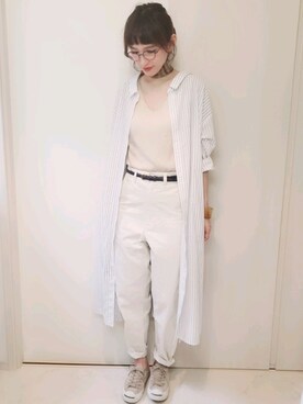 「BACK NUMBER（バックナンバー）のアイテム（シャツワンピース）」を使った、ricky.yさん（レディース・158cm）の夏コーディネート