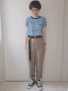 「BEN DAVIS（ベンデイビス）のアイテム（パンツ）」を使った、ricky.yさん（レディース・158cm）の夏コーディネート