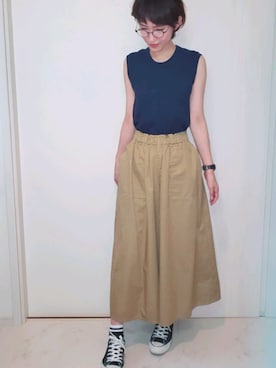 「MANUAL ALPHABET（マニュアル アルファベット）のアイテム」を使った、ricky.yさん（レディース・158cm）の夏コーディネート