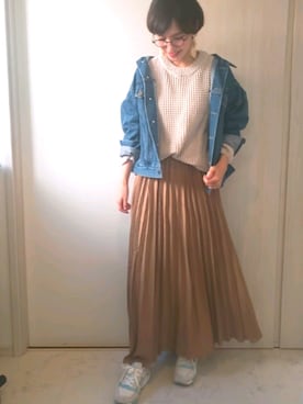「BACK NUMBER（バックナンバー）のアイテム（デニムジャケット）」を使った、ricky.yさん（レディース・158cm）の秋コーディネート