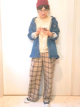 「BACK NUMBER（バックナンバー）のアイテム（デニムジャケット）」を使った、ricky.yさん（レディース・158cm）の秋コーディネート