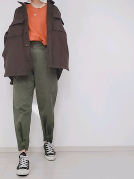 「CONVERSE（コンバース）のconverse コンバース ALL STAR 100 COLORS OX オールスター 100 カラーズ オックス 32861791 BLACK（スニーカー）」を使った、ricky.yさん（レディース・158cm）の秋コーディネート