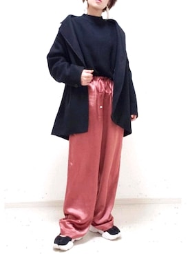 「Right-on（ライトオン）のアイテム（チェスターコート）」を使った、ricky.yさん（レディース・158cm）の秋コーディネート