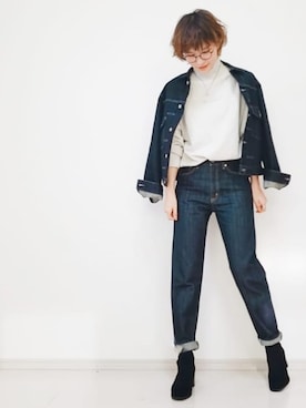「BACK NUMBER（バックナンバー）のアイテム（デニムジャケット）」を使った、ricky.yさん（レディース・158cm）の秋コーディネート