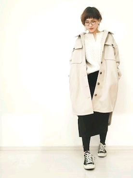 「Right-on（ライトオン）のアイテム（その他アウター）」を使った、ricky.yさん（レディース・158cm）の冬コーディネート
