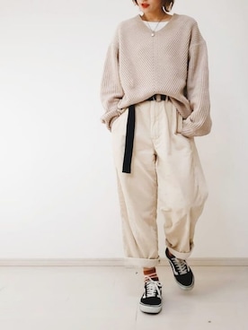 「Auntie Rosa Holiday（アンティローザホリデー）のコインチェーンネックレス（ネックレス）」を使った、ricky.yさん（レディース・158cm）の冬コーディネート