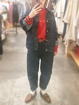 「BACK NUMBER（バックナンバー）のアイテム（デニムジャケット）」を使った、ricky.yさん（レディース・158cm）の冬コーディネート