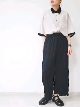 「PLUS ONE（プラスワン）のアイテム」を使った、ricky.yさん（レディース・158cm）の春コーディネート