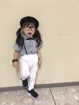「アイテム（サスペンダー）」を使った、たんここさん（キッズ・90cm）の夏コーディネート
