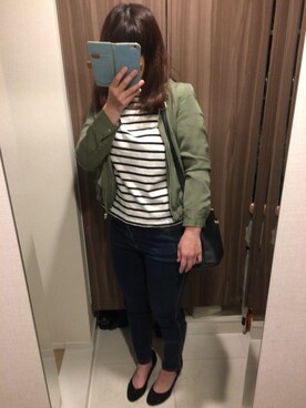 「archives（アルシーヴ）のアイテム（ブルゾン）」を使った、なぎさん（レディース・160cm）の春コーディネート