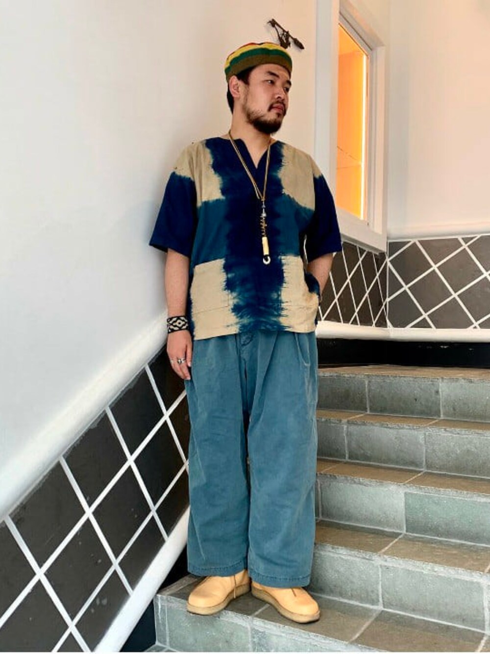 宝島染工　fennica Dashiki Shirts 宝島染工 × fennica / 別注 DASHIKI SHIRTS 20 (ダシキ シャツ