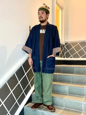 「Tシャツ×デニム」｜「アイテム（ブルゾン）」を使った、fennicaさん（メンズ・175cm）の夏コーディネート
