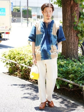 「fennica（フェニカ）のアイテム」を使った、fennicaさん（メンズ・179cm）の夏コーディネート