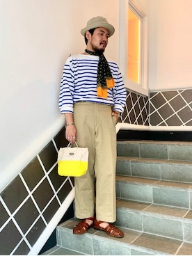 「BAG'n'NOUN（バッグンナウン）のアイテム」を使った、fennicaさん（メンズ・175cm）の夏コーディネート