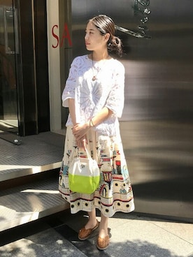 「BAG'n'NOUN（バッグンナウン）のアイテム」を使った、fennicaさん（レディース・158cm）の夏コーディネート