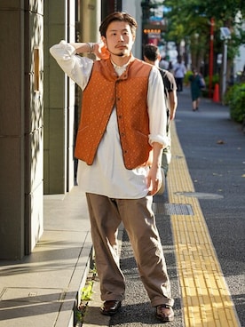 「Buzz Rickson's（バズリクソンズ）のアイテム（パンツ）」を使った、fennicaさん（メンズ・179cm）の秋コーディネート