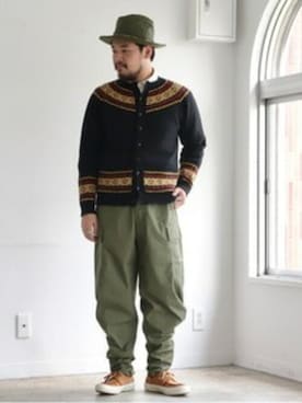 「アーミー」｜「アイテム（帽子）」を使った、fennicaさん（メンズ・175cm）の秋コーディネート