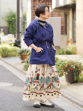 「マリン」｜「アイテム（ブルゾン）」を使った、fennicaさん（レディース・152cm）の秋コーディネート