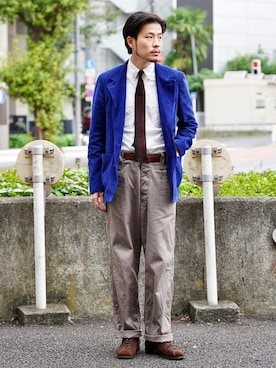 「Buzz Rickson's（バズリクソンズ）のアイテム（パンツ）」を使った、fennicaさん（メンズ・179cm）の秋コーディネート