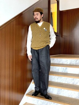 「Buzz Rickson's（バズリクソンズ）のアイテム（トップス）」を使った、fennicaさん（メンズ・175cm）の秋コーディネート