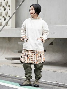 「SUGAR CANE（シュガーケーン）のアイテム」を使った、fennicaさん（レディース・152cm）の春コーディネート