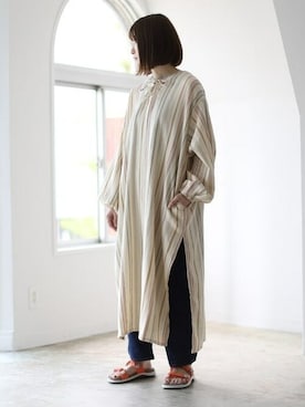 「orslow」｜「アイテム（ワンピース/ドレス）」を使った、fennicaさん（レディース・158cm）の春コーディネート