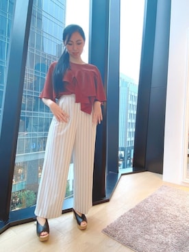 「RAW FUDGE（ローファッジ）のアイテム」を使った、manamiさん（レディース・160cm）の夏コーディネート