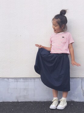 「Lee（リー）のアイテム（Tシャツ/カットソー）」を使った、 haruuuさん（キッズ・120cm）の夏コーディネート
