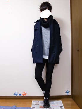 「AZUL by moussy（アズールバイマウジー）のアイテム（タンクトップ）」を使った、りゅたさん（メンズ・175cm）の冬コーディネート