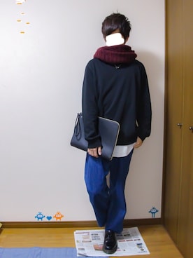 「AZUL by moussy（アズールバイマウジー）のアイテム（タンクトップ）」を使った、りゅたさん（メンズ・175cm）の冬コーディネート